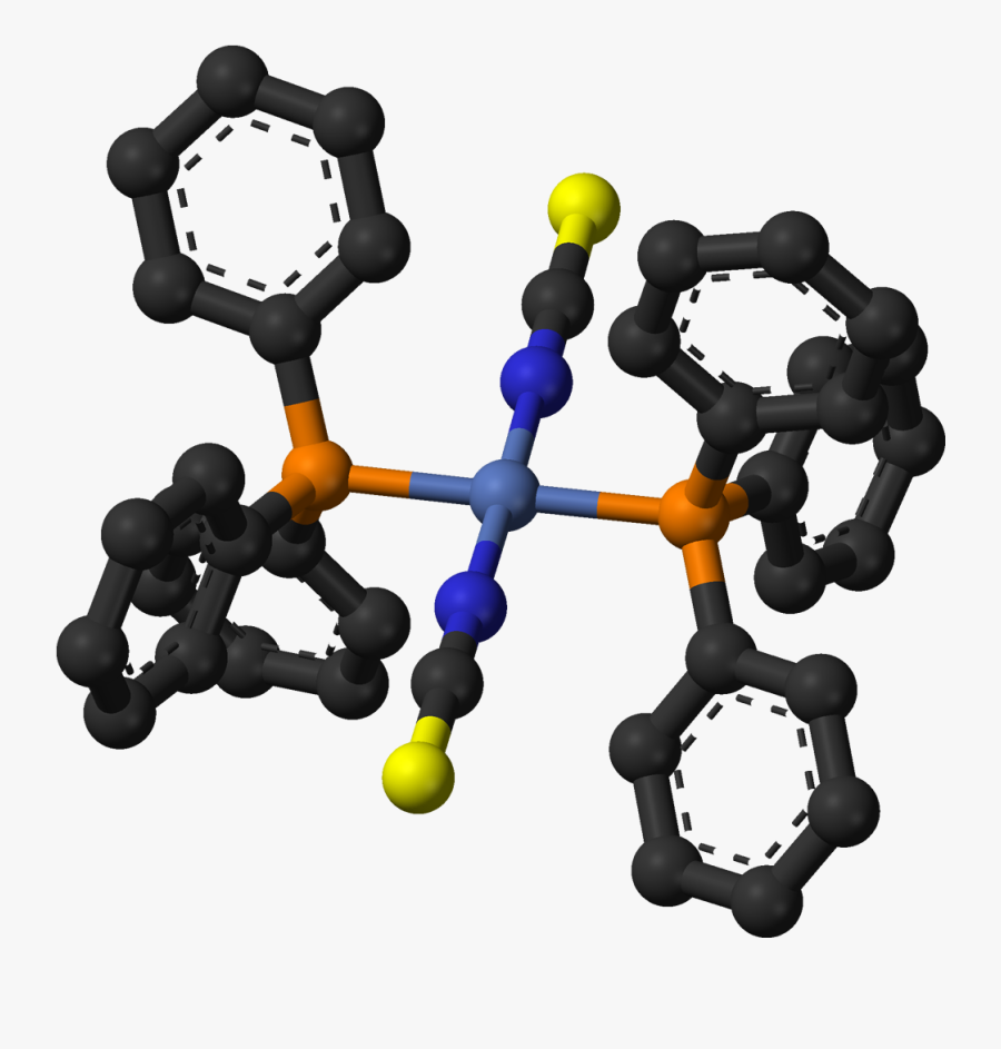 Dithiocyanatobis Nickel 3d Balls - Ni Pph3 2 Scn 2, Transparent Clipart