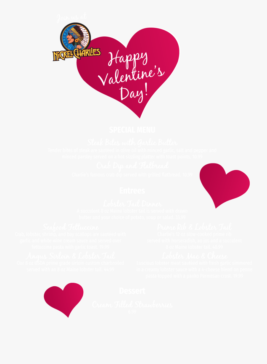 Valentine"s Day At Nickel Charlie"s - Heart, Transparent Clipart