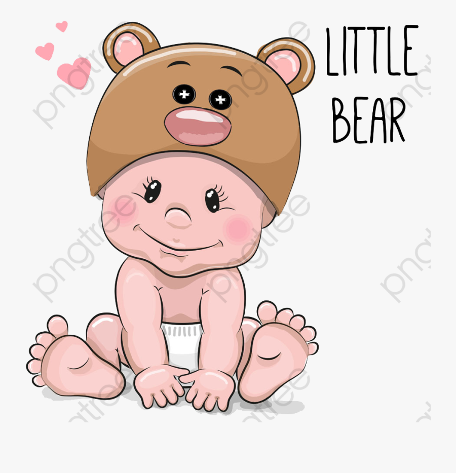 Winter Hat Clipart Bear - Cute Cartoon Babies, Transparent Clipart