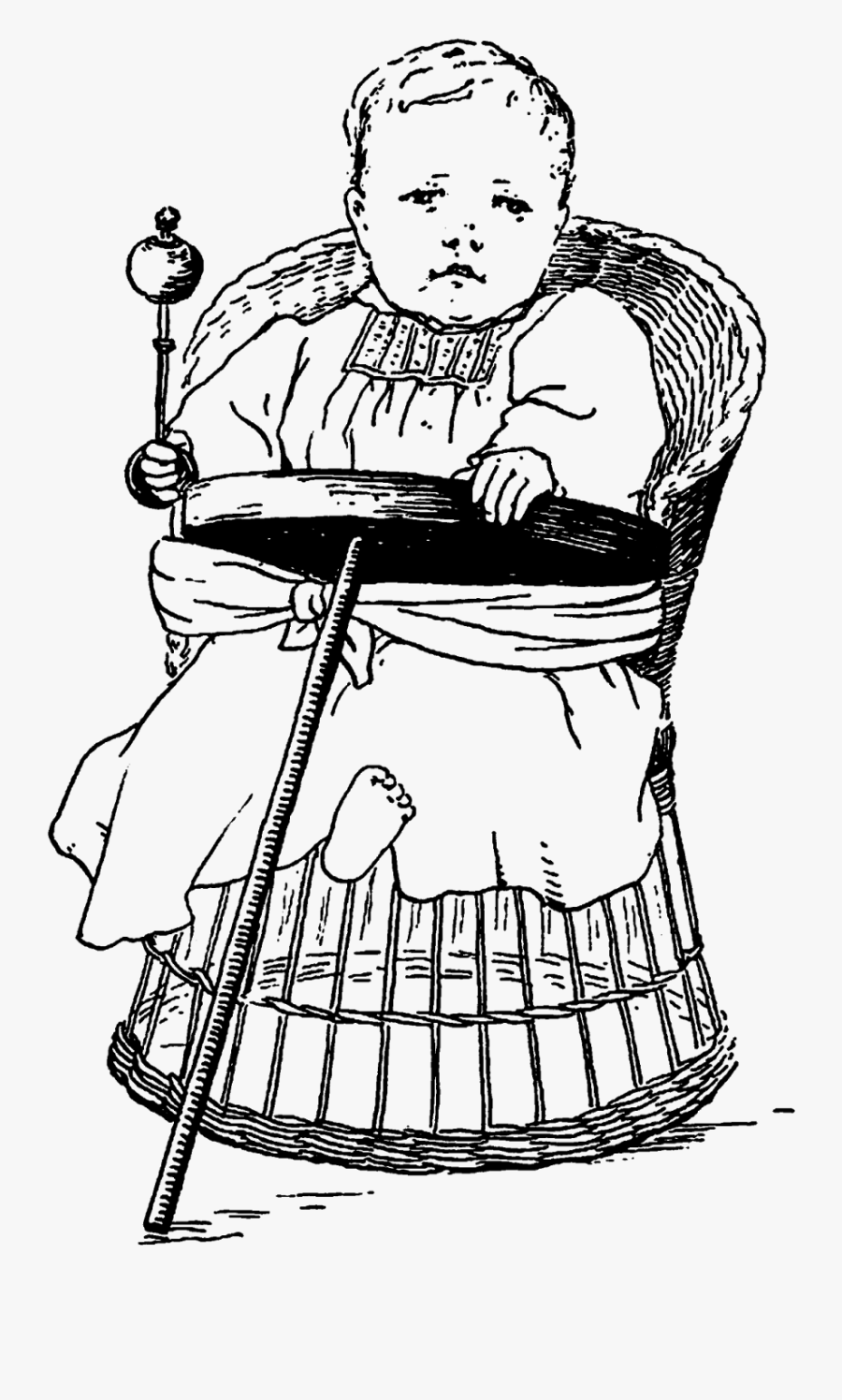 Baby Download Rattle Vintage Illustration - Illustration, Transparent Clipart