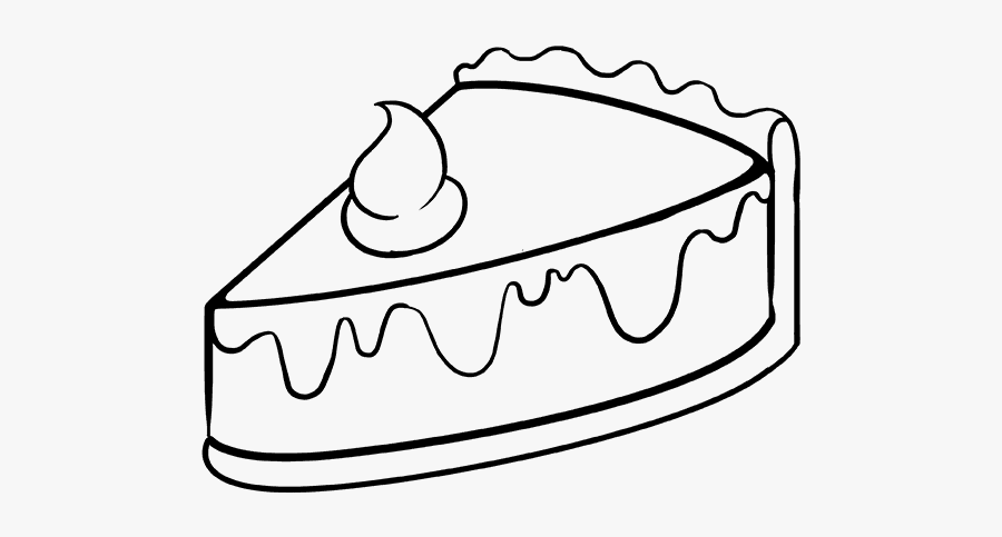 How To Draw Pie - Cake Clipart Black And White Png, Transparent Clipart