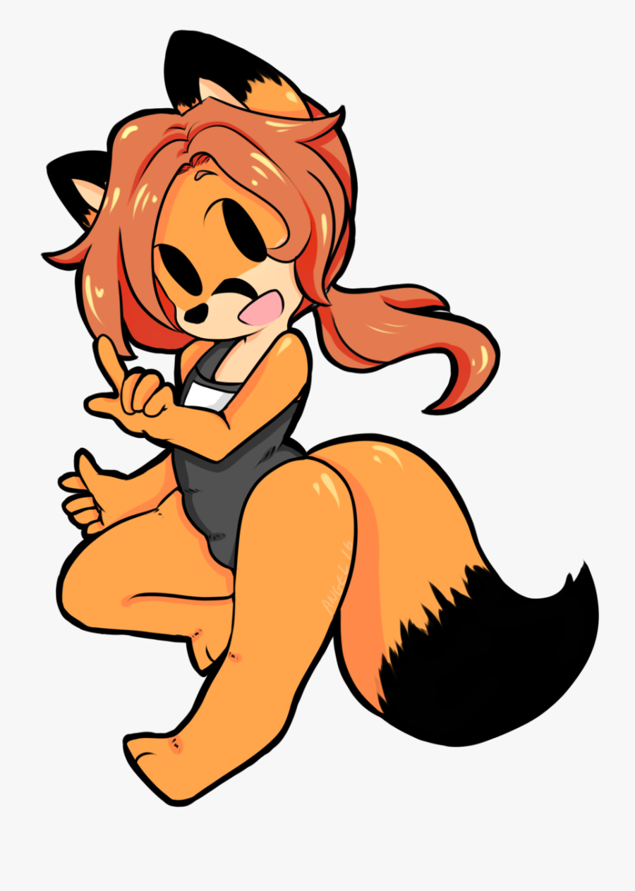 Foxy Bathing Suit Sticker - Cartoon, Transparent Clipart