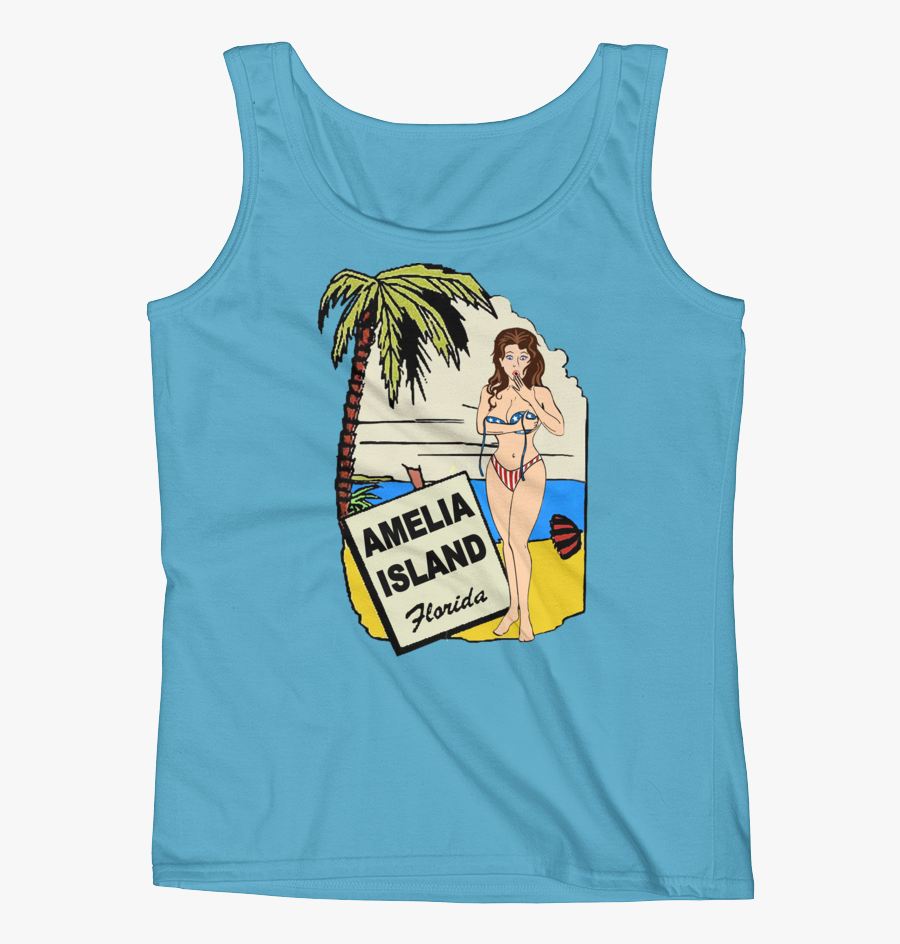 Oops My Bathing Suit Missy Fit Tank Top Caribbean Blue - Active Tank, Transparent Clipart