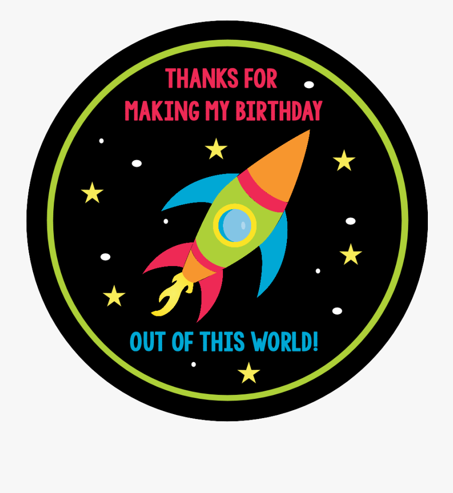 Spaceship Clipart Space Theme - Rocket Birthday Thank You Cards, Transparent Clipart