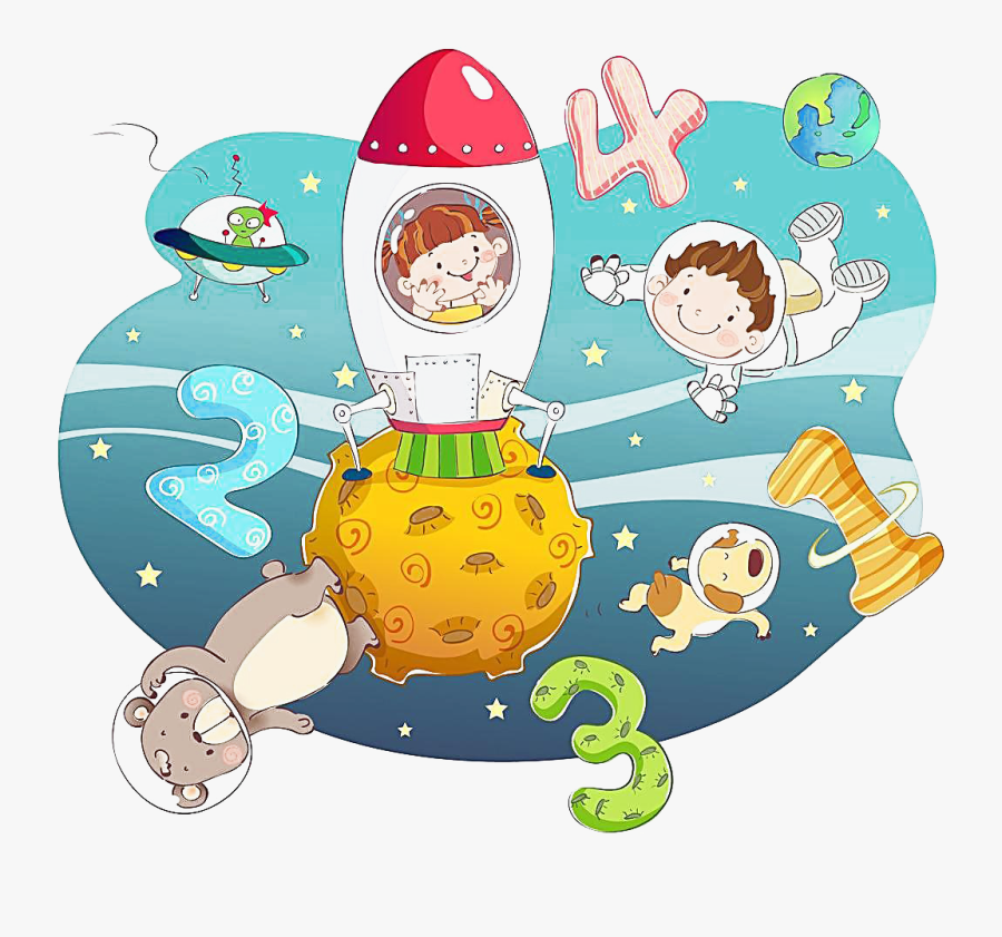Clip Art Outer Space Cartoon - Imagenes De Inteligencia Espacial Dibujos, Transparent Clipart