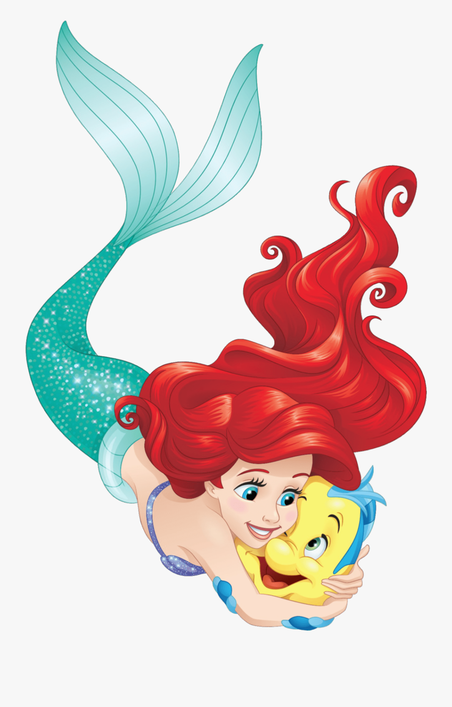 Transparent La Sirenita Png - Ariel And Flounder Png, Transparent Clipart