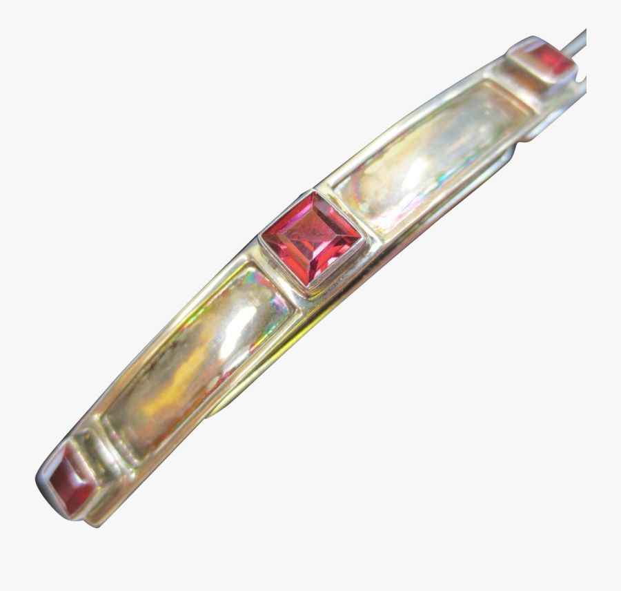 Vintage French Sterling Silver Garnet Arts And Crafts - Crystal, Transparent Clipart