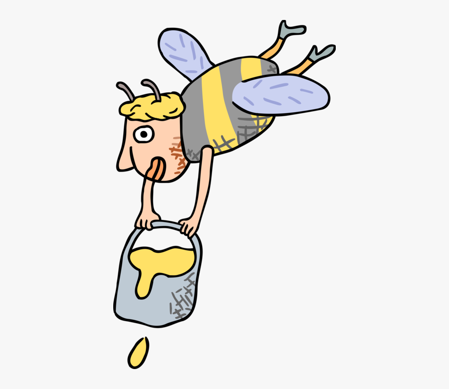 Vector Illustration Of Anthropomorphic Bumblebee Insect, Transparent Clipart