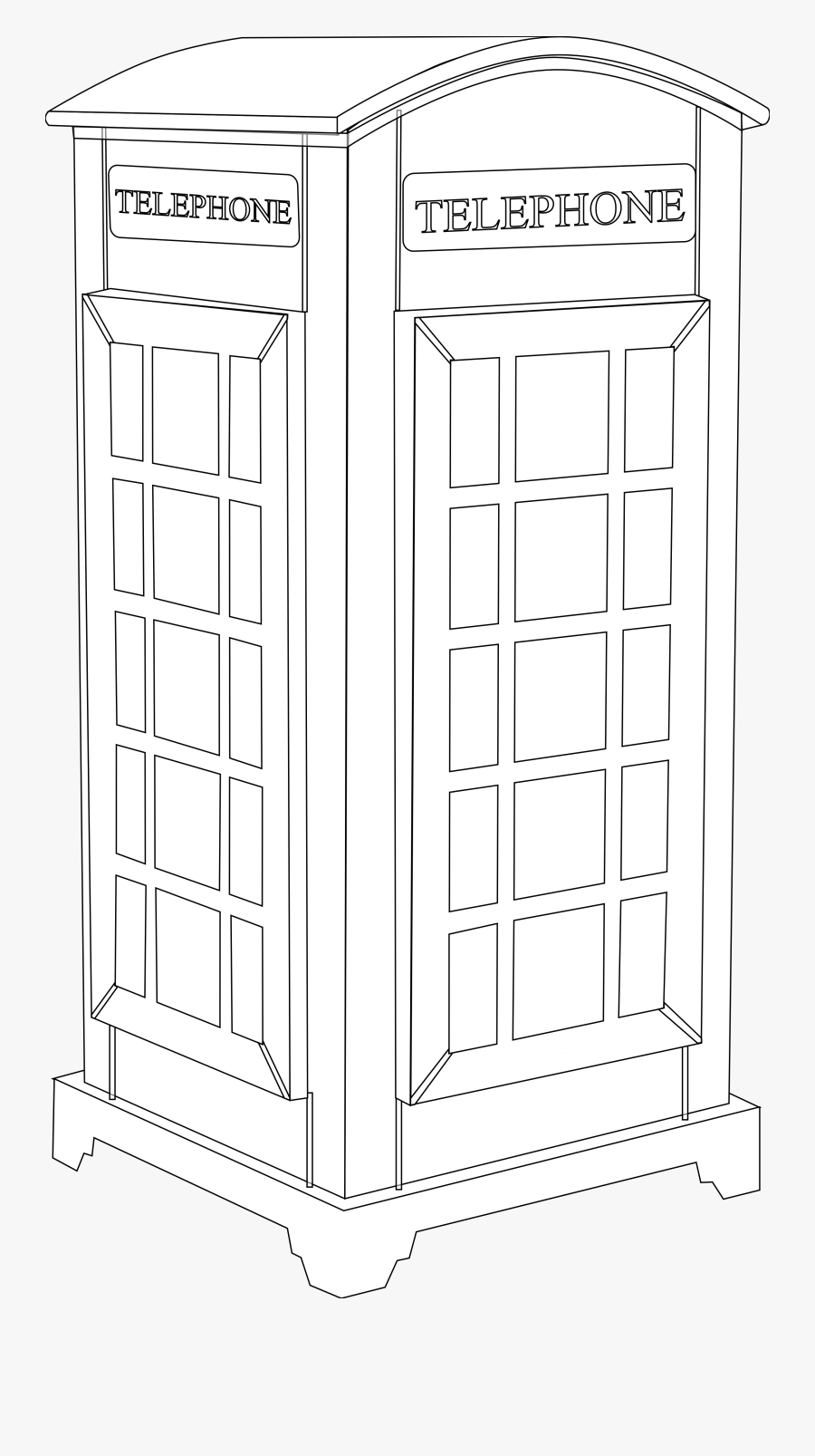Phone Booth Clipart - Telephone Booth Clipart Black And White, Transparent Clipart