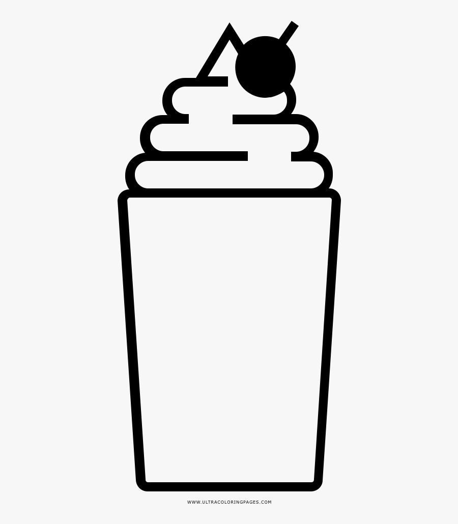 Milkshake Coloring Page - Whipped Cream Icon, Transparent Clipart