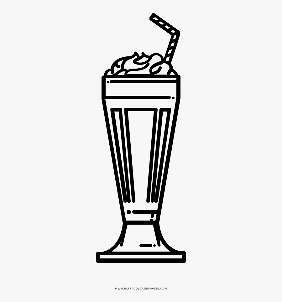 Milkshake Coloring Page, Transparent Clipart