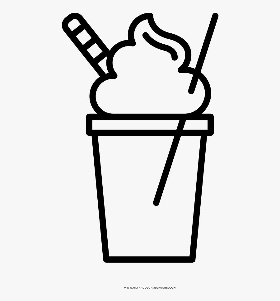 Milkshake Coloring Page - Milkshake Pictures White And Black, Transparent Clipart