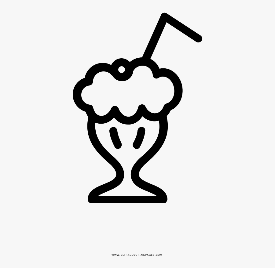 Milkshake Coloring Page, Transparent Clipart