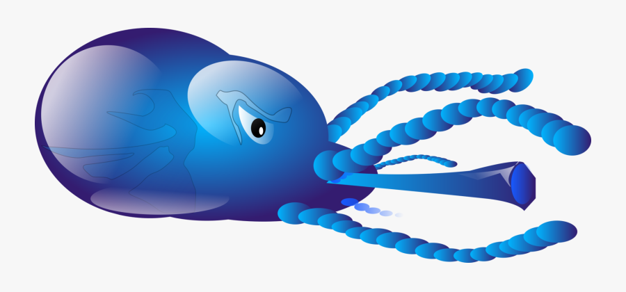 Blue,marine Biology,electric Blue - Blue Squid Clipart, Transparent Clipart