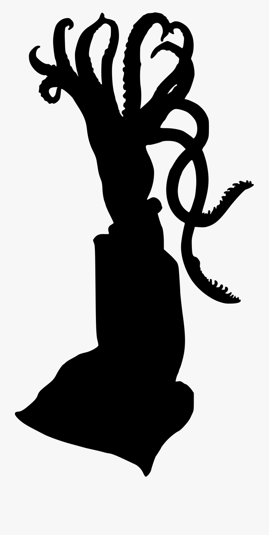 Clipart Squid Silhouette - Silhouette Squid, Transparent Clipart