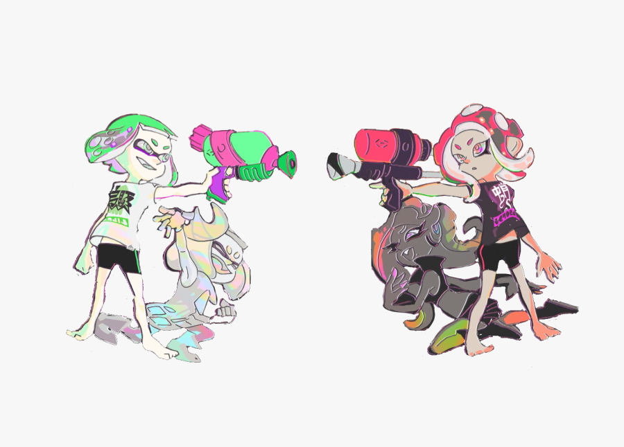 Squids Vs Octopus Transparents - Cartoon, Transparent Clipart