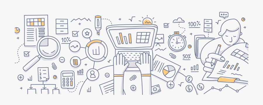 Doodle Accounting, Transparent Clipart