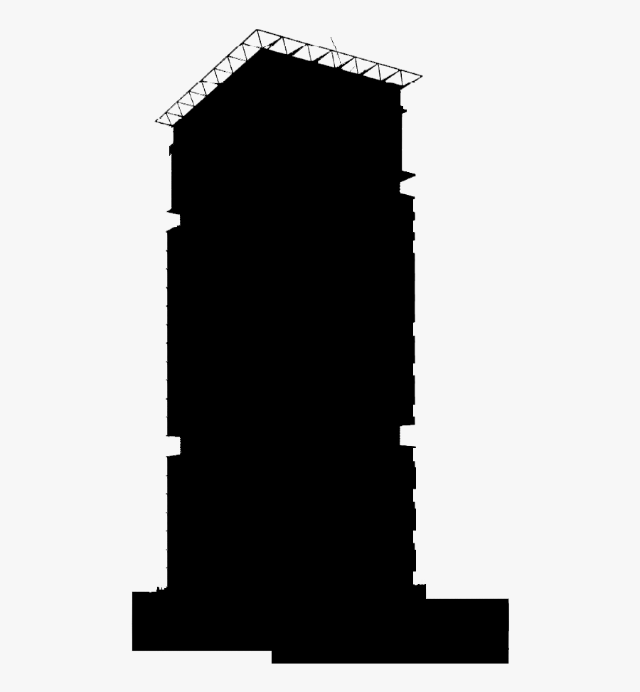 Black Outline Building Icon Building Silhouette Apartment - Illustration, Transparent Clipart