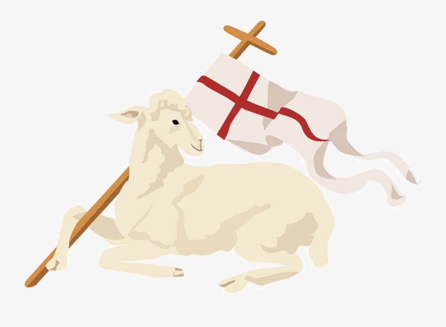 Lamb With Flag, Transparent Clipart
