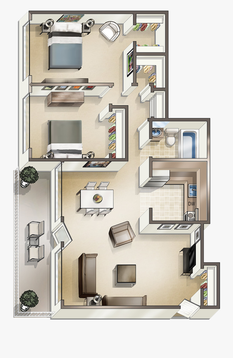 Clip Art Halpine View Apartments - Floor Plan, Transparent Clipart