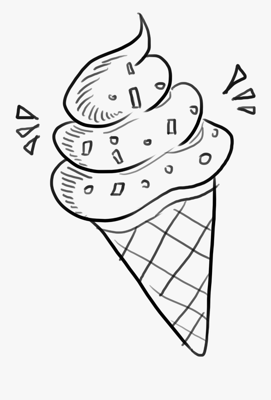Ice Cream Cup Lineart - Ice Cream Drawing Png, Transparent Clipart