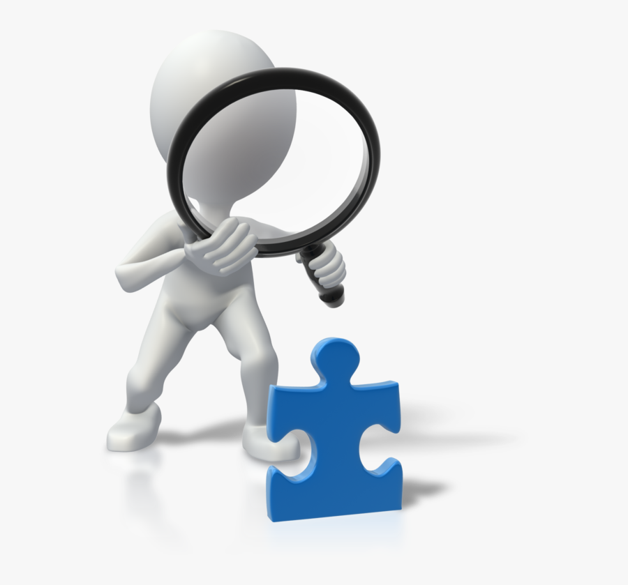 Stickman Magnifying Glass - Thank You And Question, Transparent Clipart