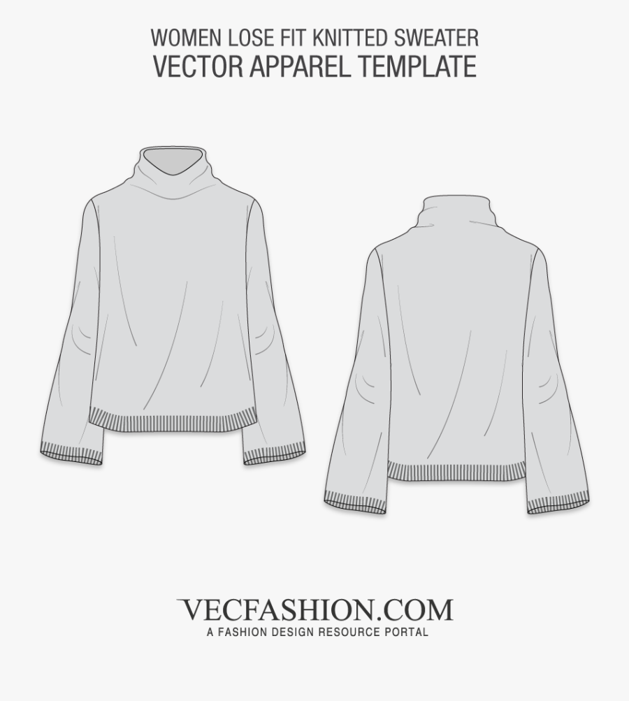 Sweater Vector - Knit Sweater Design Template, Transparent Clipart