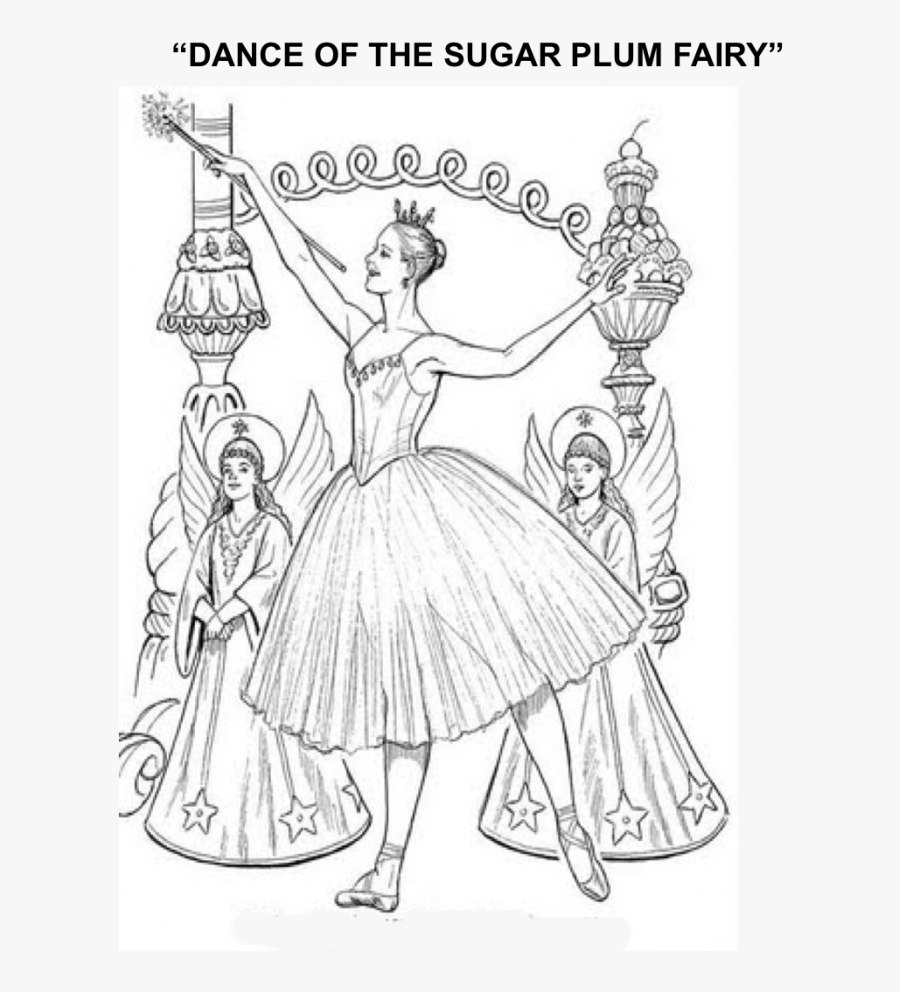 Sugar Plum Fairy Nutcracker Coloring Page, Transparent Clipart