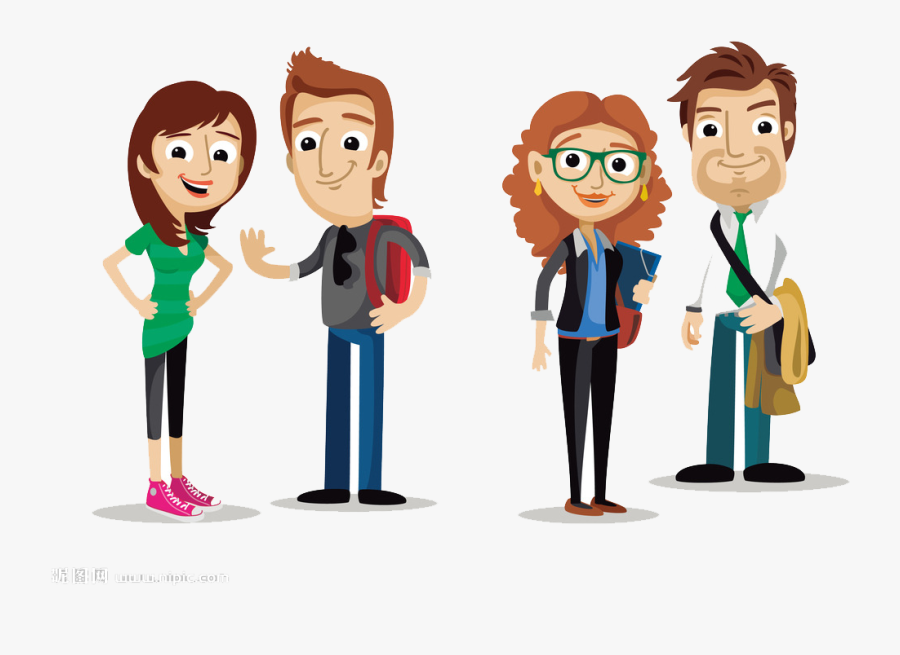 And Business Men Character Illustration Walk Cartoon - Dialogos En Ingles Con Personas, Transparent Clipart