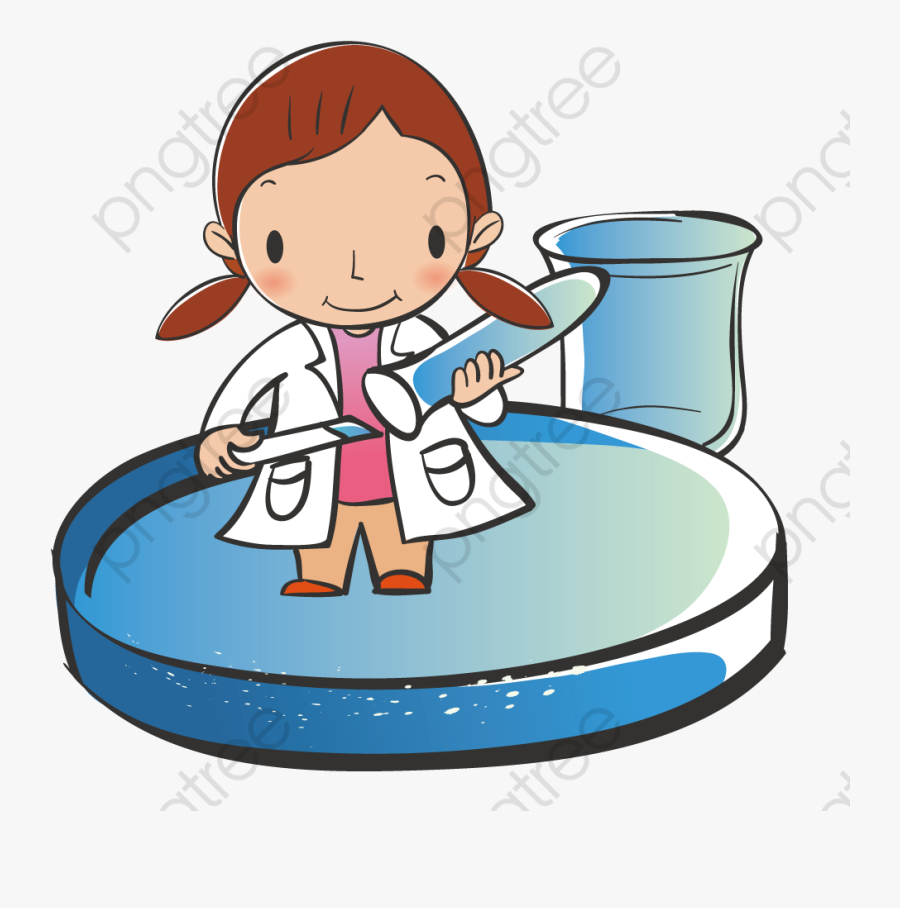 Female Scientists In The Study Test Tube, Test Tube,, Transparent Clipart