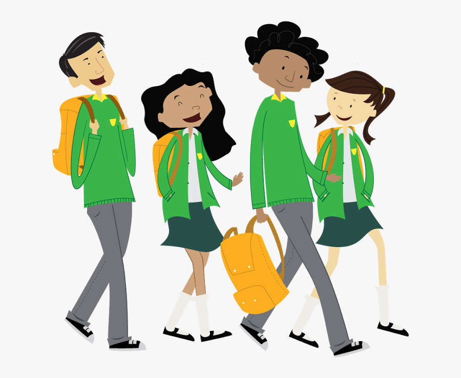 We Have To Walk To School Because We Want To Make Our - Cartoon, Transparent Clipart
