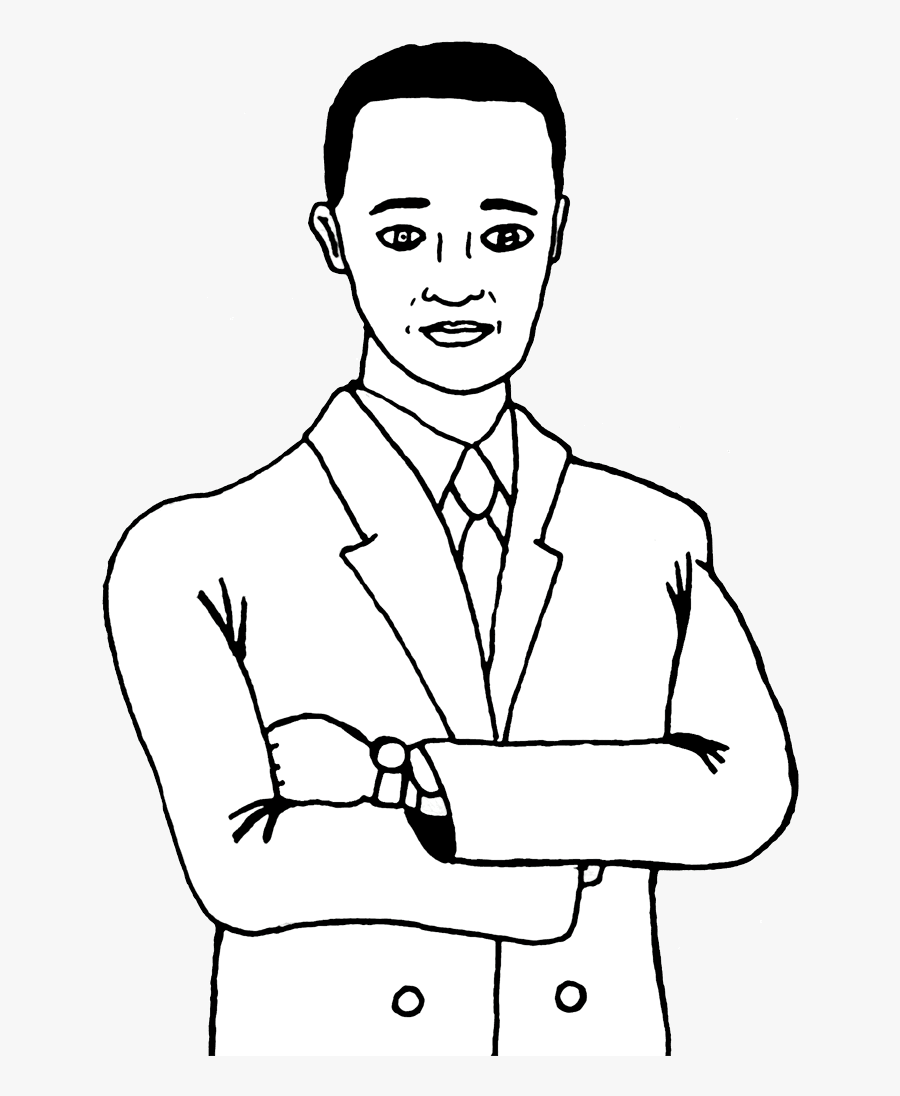 Maninsuit - Man Wearing Suit Drawing, Transparent Clipart