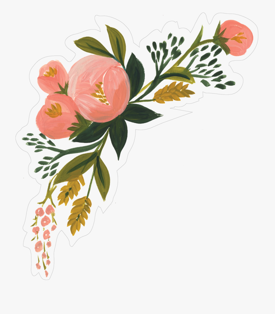 Floral Garland Print & Cut File - Print And Cut Flowers, Transparent Clipart