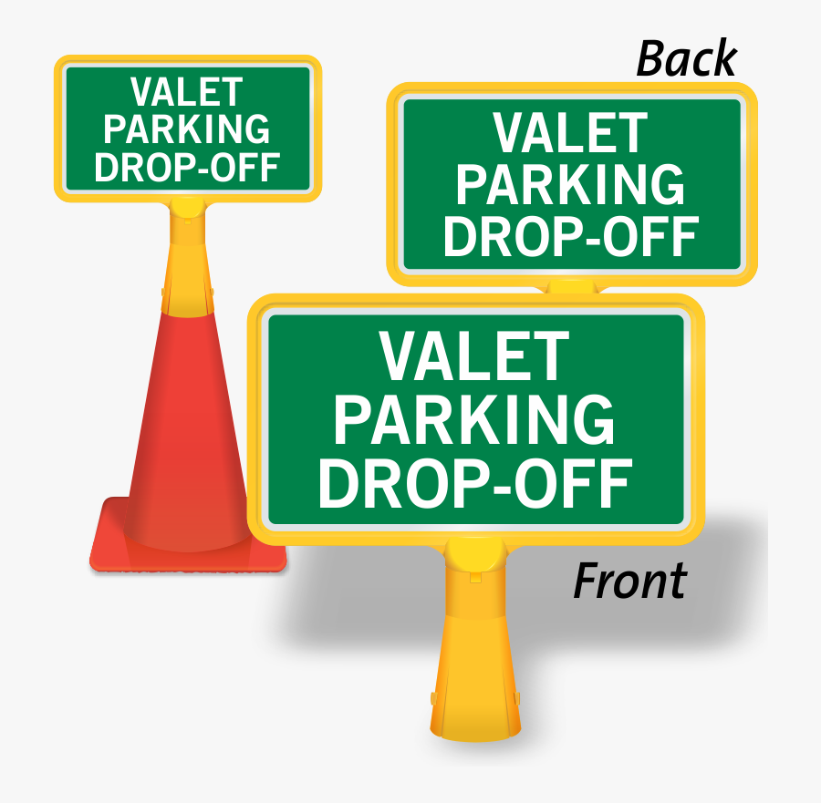 Drop Off Coneboss Sign - Sign, Transparent Clipart