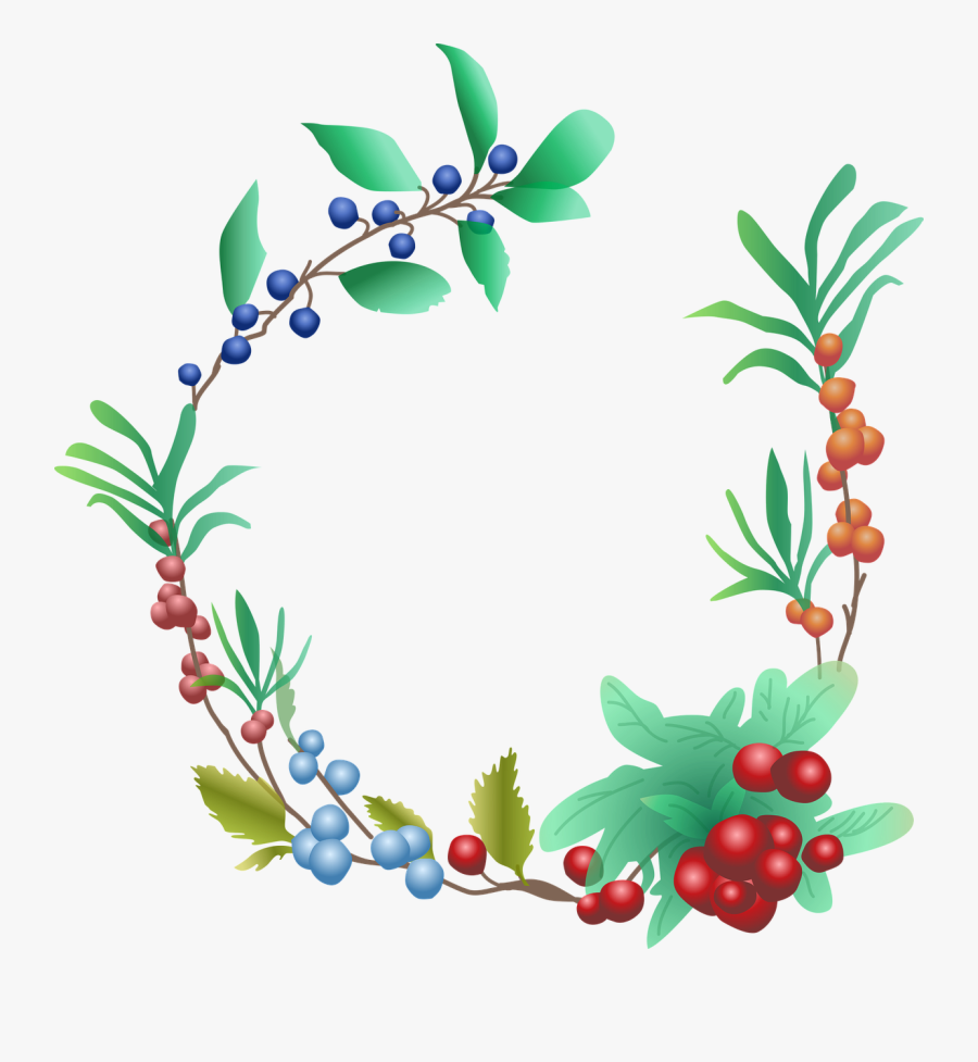 Berries Fruit Garland Free Picture - Berries Fruit Wreath Png, Transparent Clipart