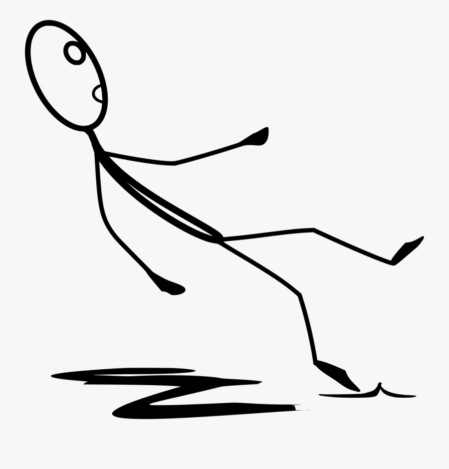 Clip Art Falling Stick Figure - Stick Figure Falling Transparent, Transparent Clipart
