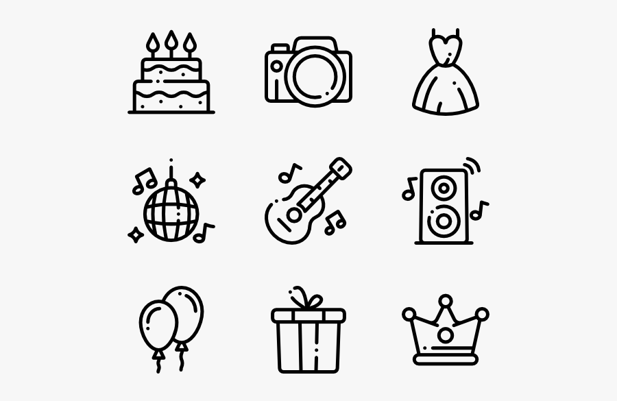 Birthday - Wedding Icons, Transparent Clipart
