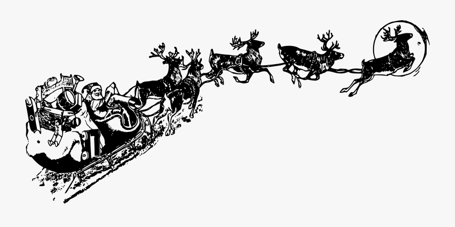 Clipart - Santa Sleigh Transparent Background, Transparent Clipart