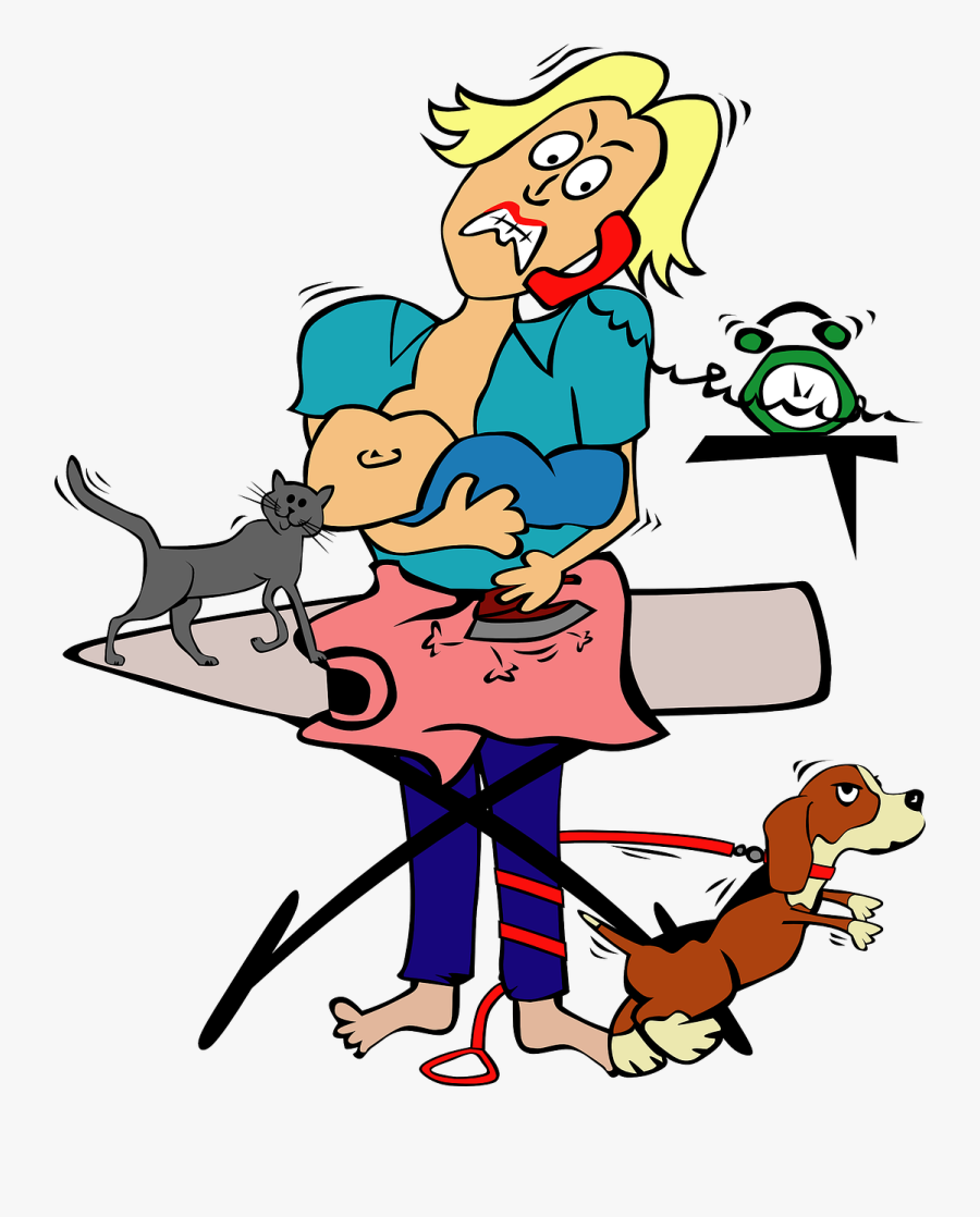 Chore Clipart House Work - Busy Mom Clipart, Transparent Clipart