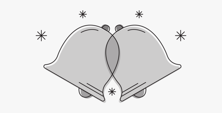 Wedding Bells Graphic Design Black And White Illustration, Transparent Clipart