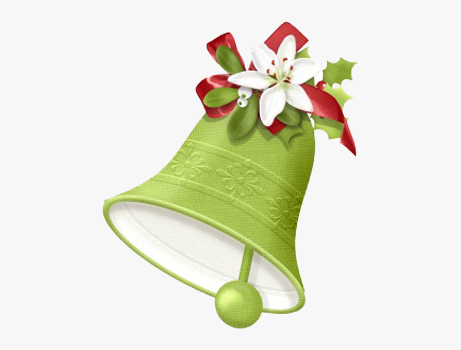 Candy Cane Christmas Decoration Bell Clip Art - Wedding Bells Png Green, Transparent Clipart