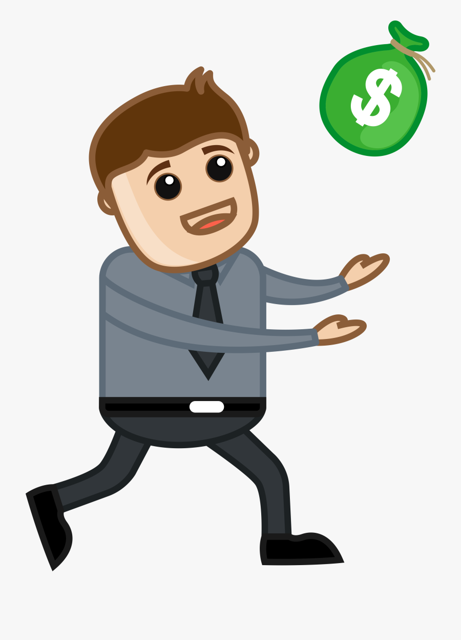 Man Running For Money Vector Illustration Fkz9acpd - Clipart I Can Touch, Transparent Clipart