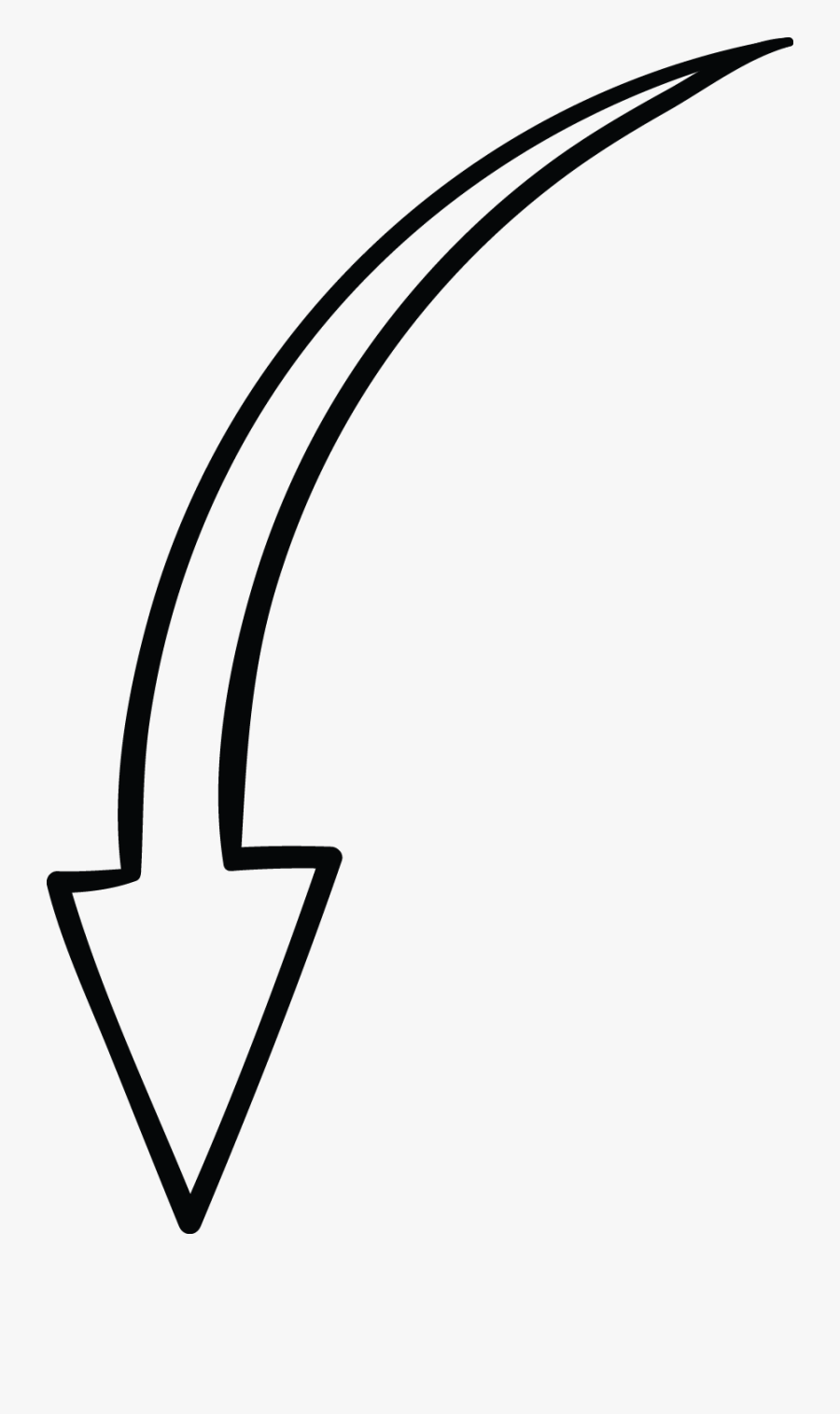 Down Arrow White Tail Doodle - White Doodle Arrow Png, Transparent Clipart