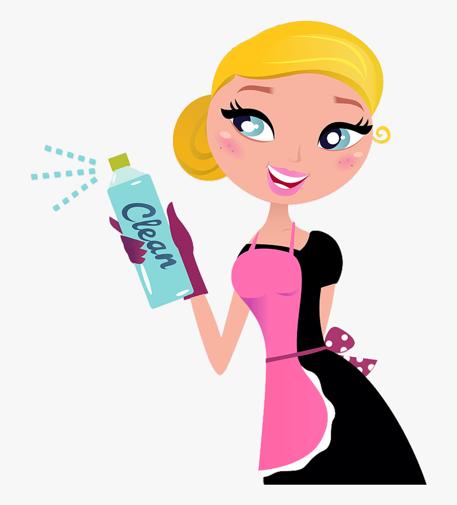 Pink Star Cleaning - Cartoon Cleaning Lady Png, Transparent Clipart