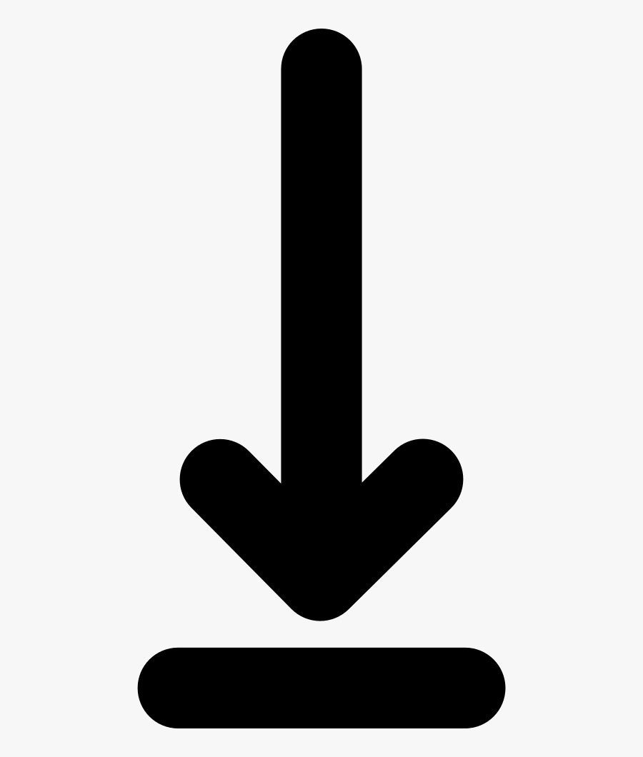 Straight Down Arrow On A Line Comments - Download File Icon, Transparent Clipart