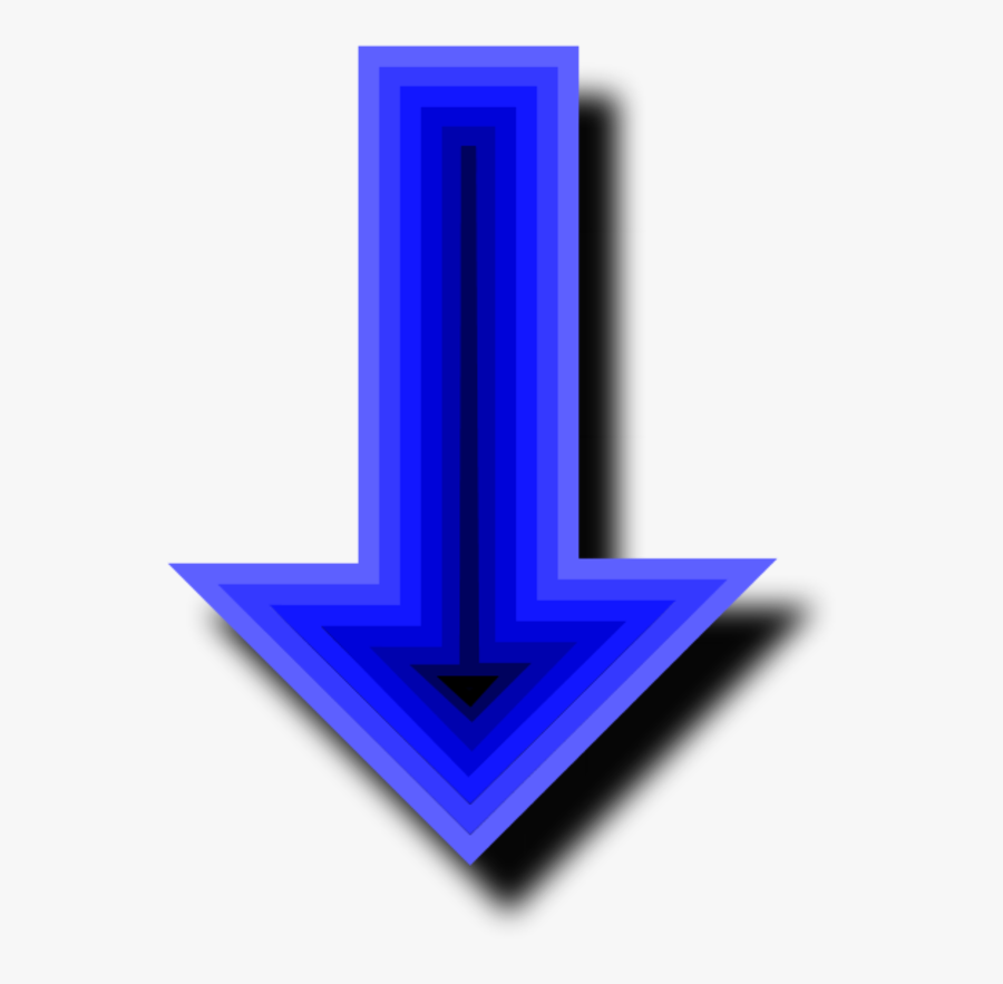 Arrow Pointing Down - Blue Arrow Pointing Down, Transparent Clipart