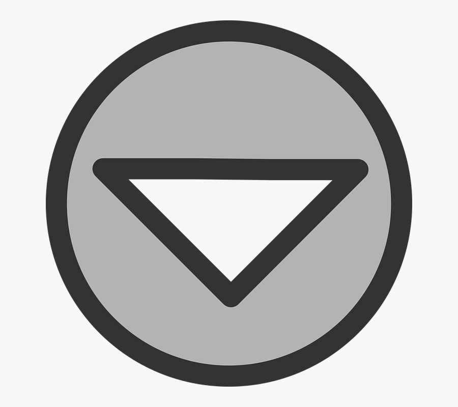 Arrow Sign Down Circle, Transparent Clipart