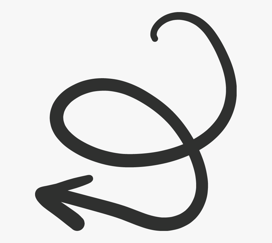 Down Arrow Twist Long Tail Doodle - Arrow Twist, Transparent Clipart