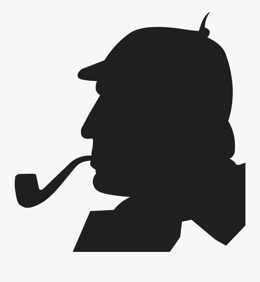 Clip Art Cigar Silhouette - Sherlock Holmes Silhouette .png, Transparent Clipart