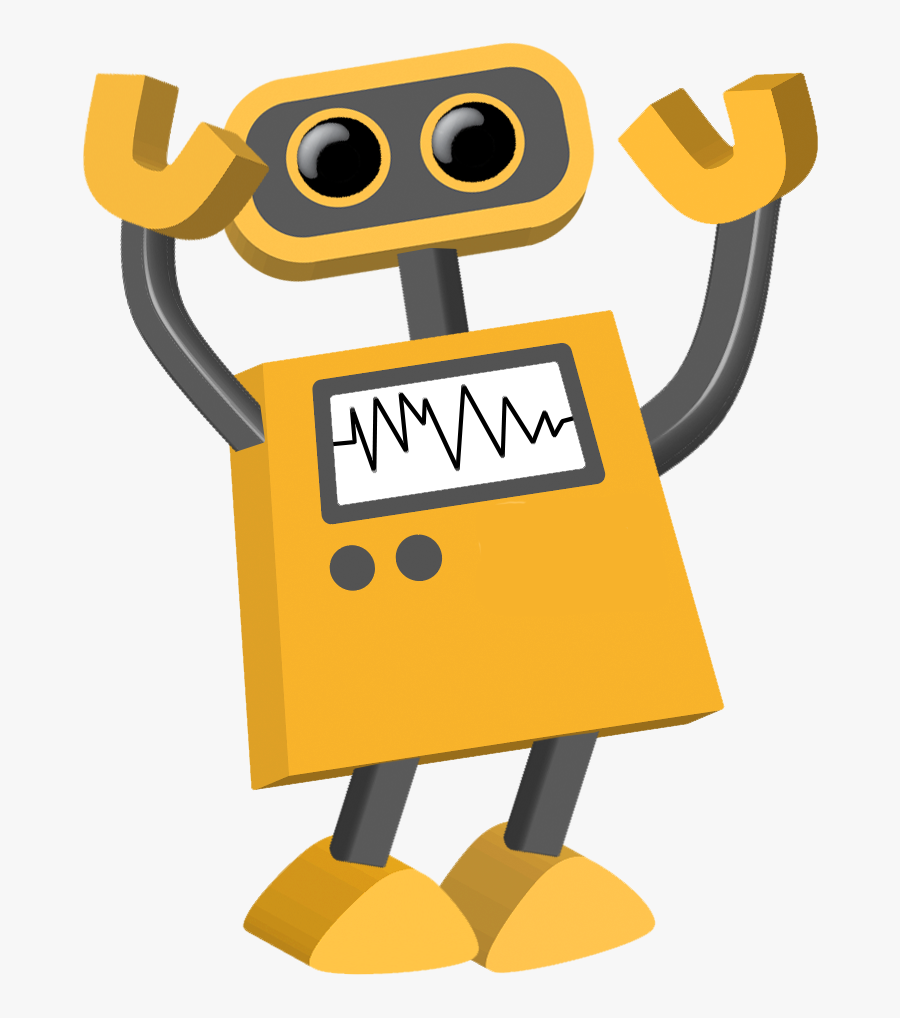 Excited, Turned Left - Friendly Bot, Transparent Clipart
